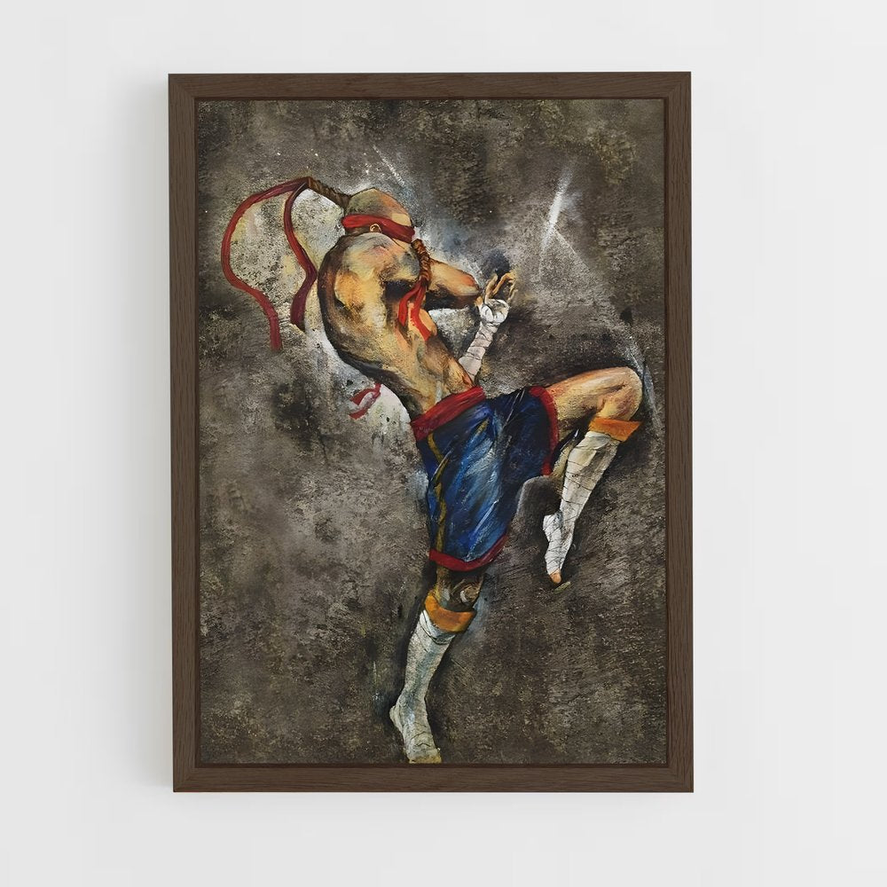 ap-muay thai-5 cadre Bois foncé