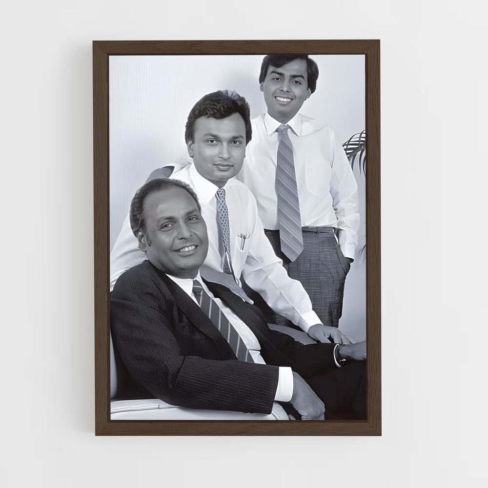 ap-mukesh ambani-4 cadre Bois foncé