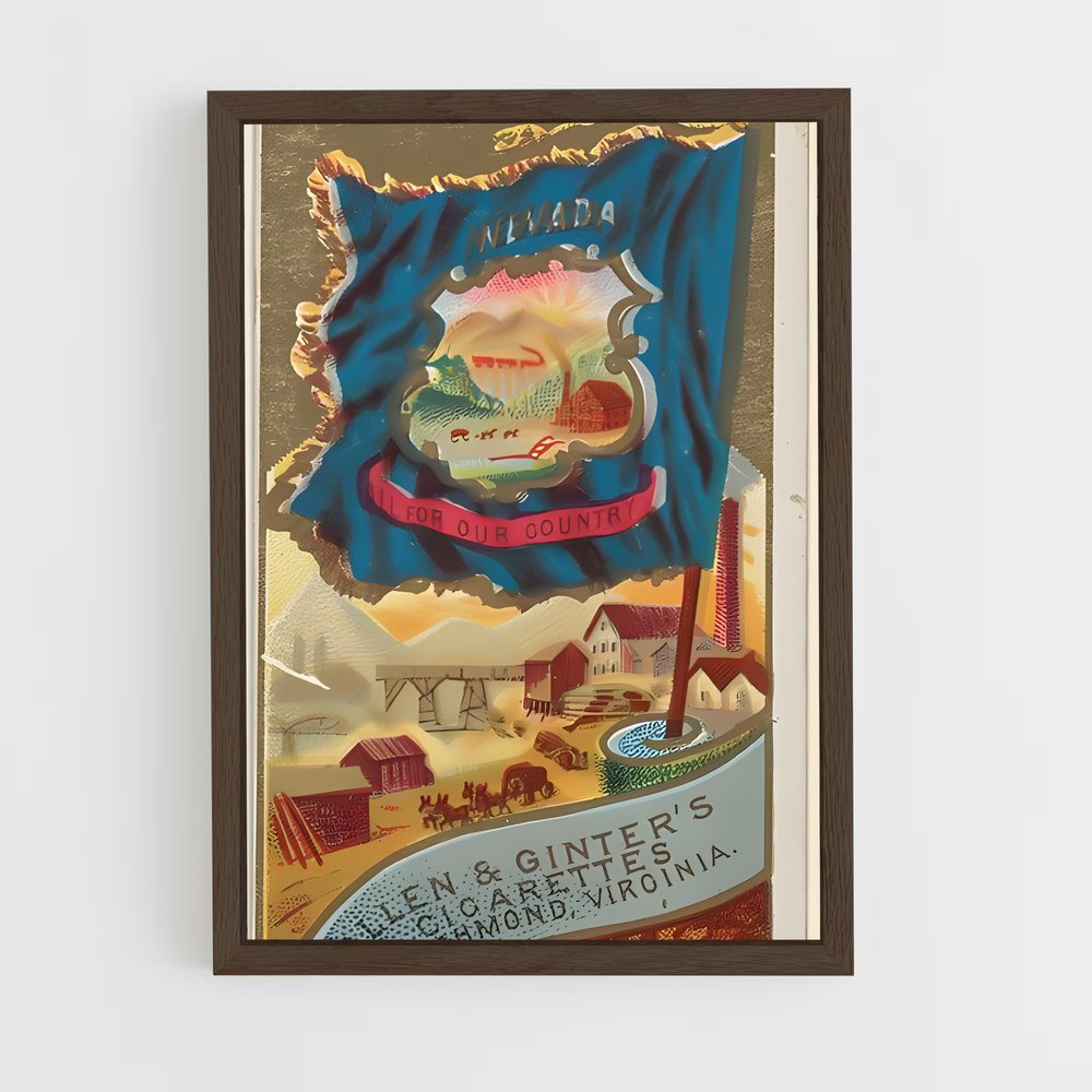 ap-nevada flag-2 cadre Bois foncé