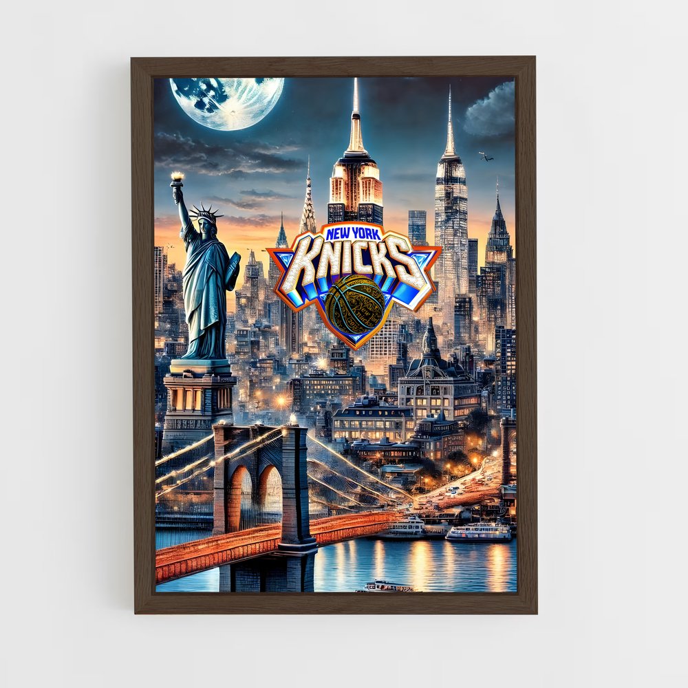 ap-new york knicks-3 cadre Bois foncé