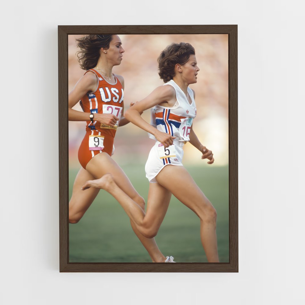 ap-olympics race walking-1 cadre Bois foncé