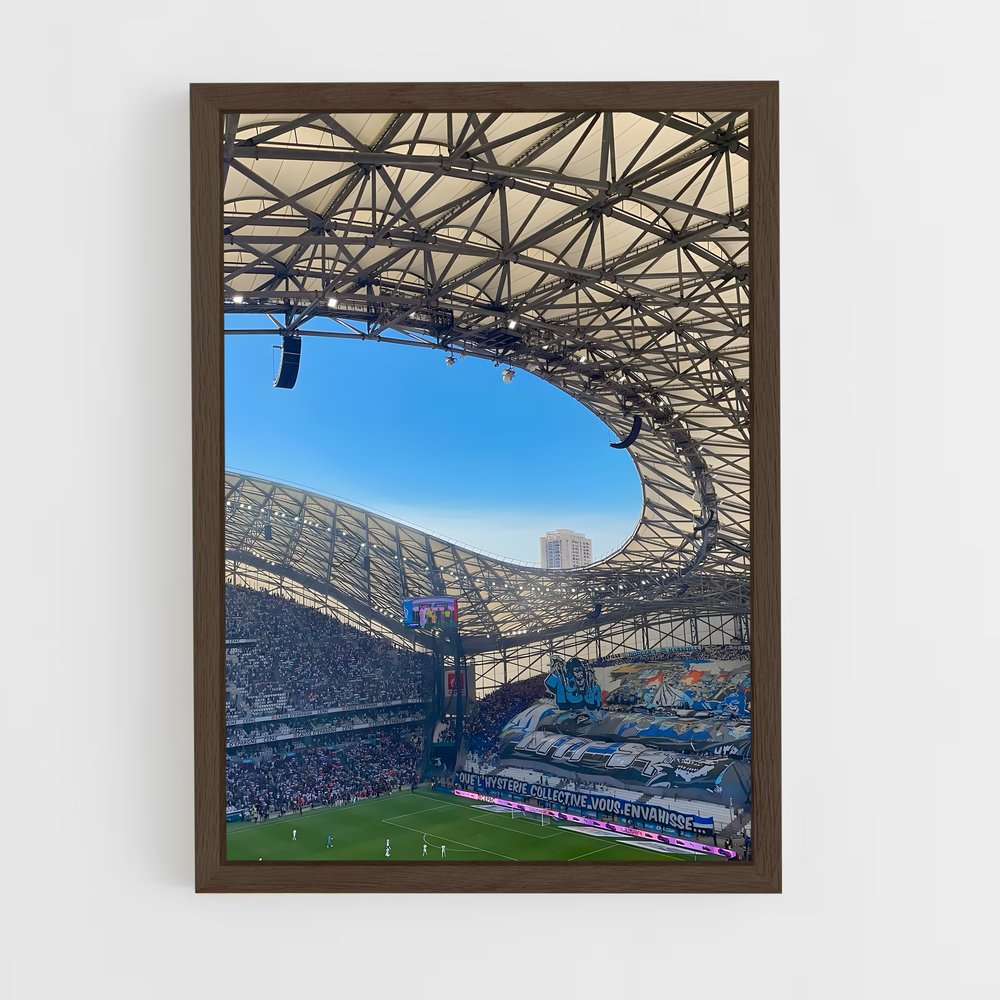 ap-olympique de marseille-8 cadre Bois foncé