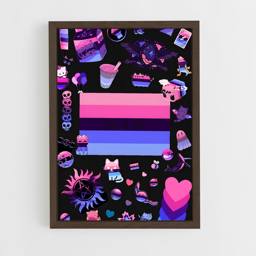 ap-omnisexual flag-3 cadre Bois foncé