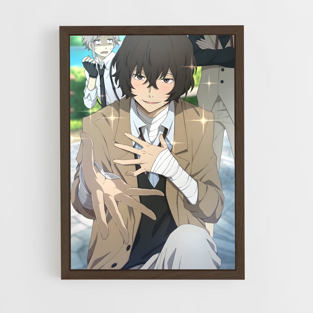 ap-osamu dazai-3 cadre Bois foncé