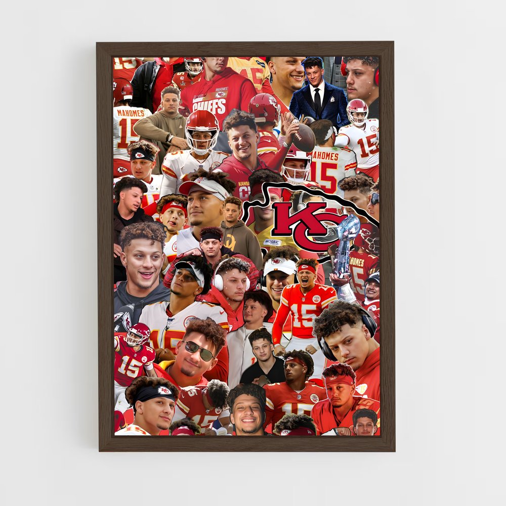 ap-patrick mahomes-2 cadre Bois foncé