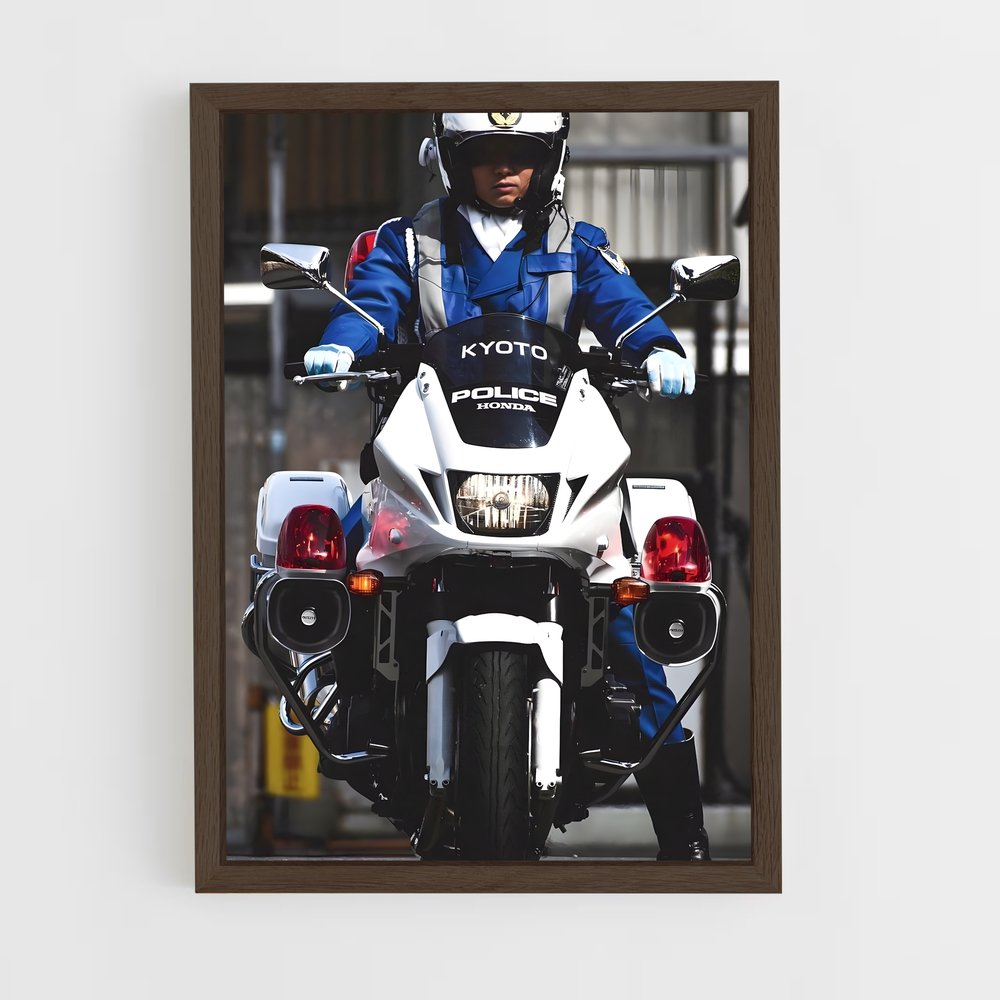 ap-police motorcycle-3 cadre Bois foncé