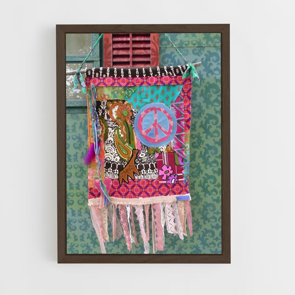 ap-prayer flags-4 cadre Bois foncé