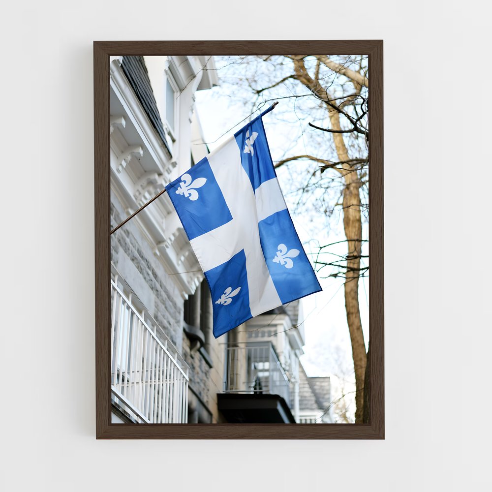 ap-quebec flag-1 cadre Bois foncé