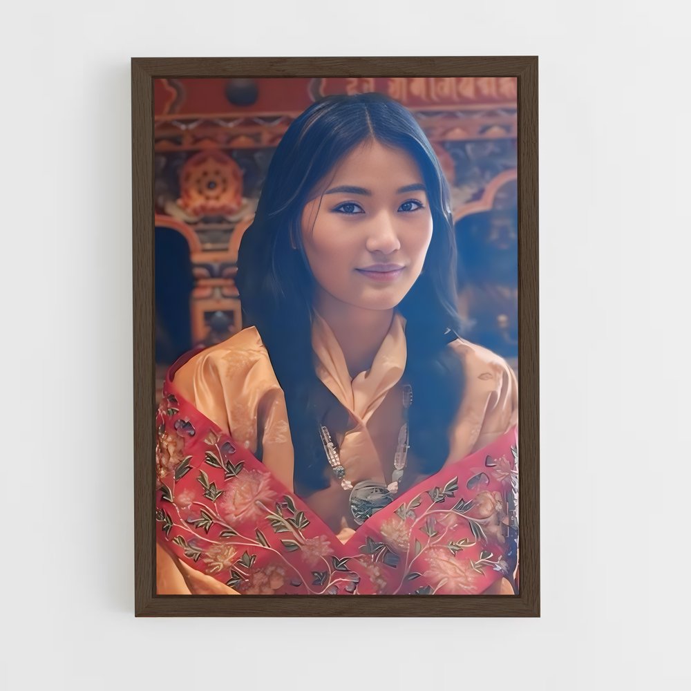 ap-queen jetsun pema-7 cadre Bois foncé