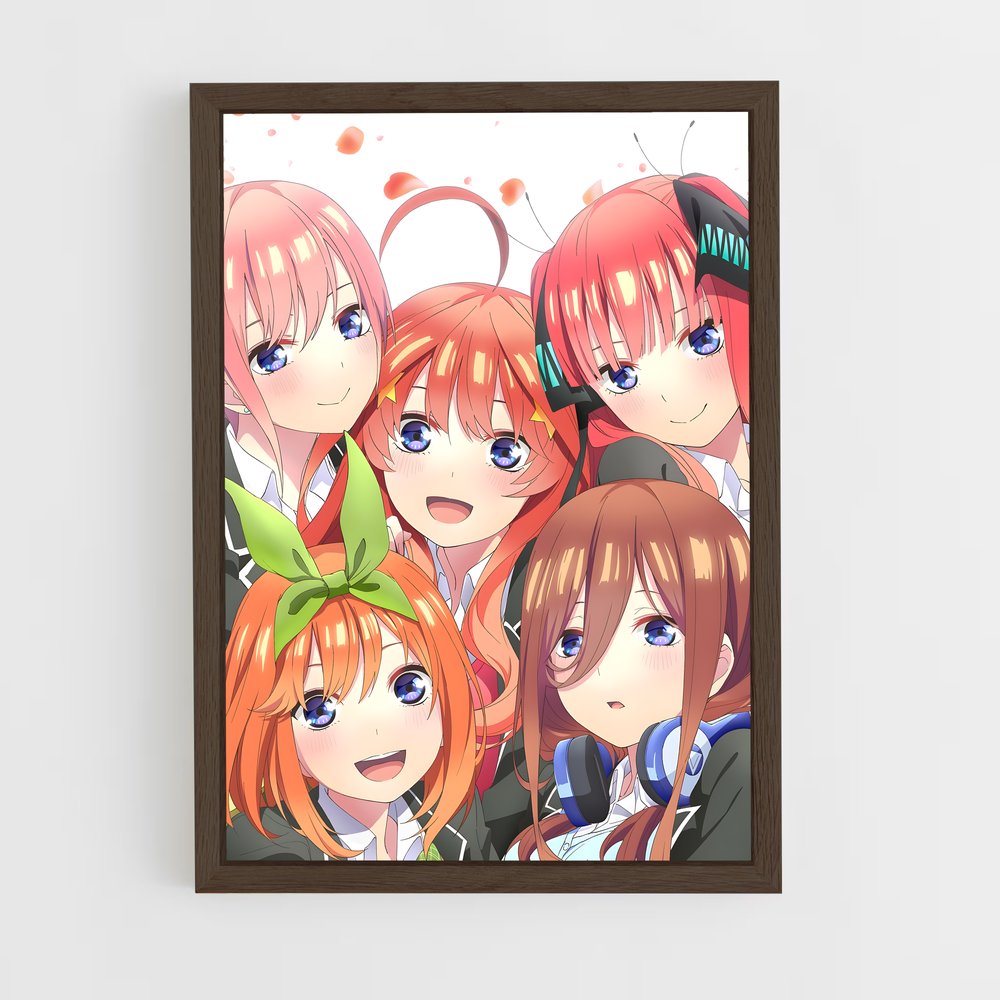 ap-quintessential quintuplets-5 cadre Bois foncé