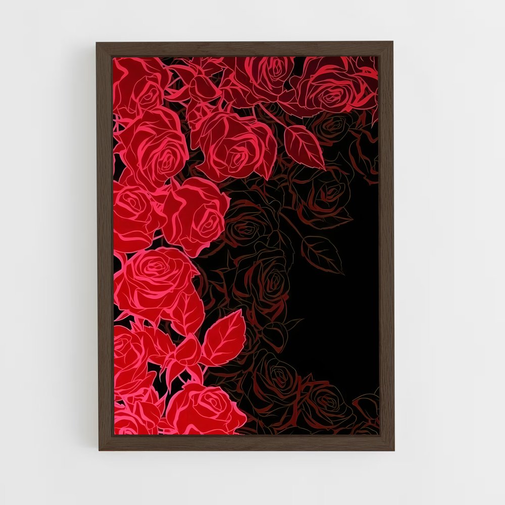 ap-red rose-3 cadre Bois foncé
