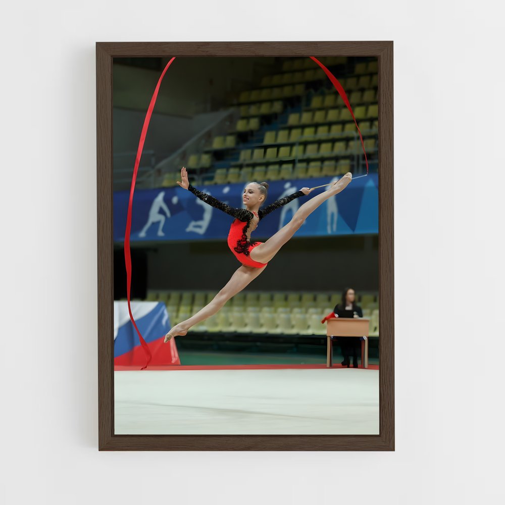 ap-ribbon rhythmic gymnastics-8 cadre Bois foncé