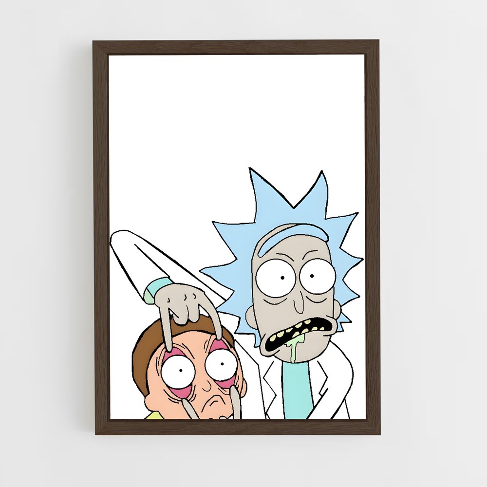 ap-rick and morty-3 cadre Bois foncé