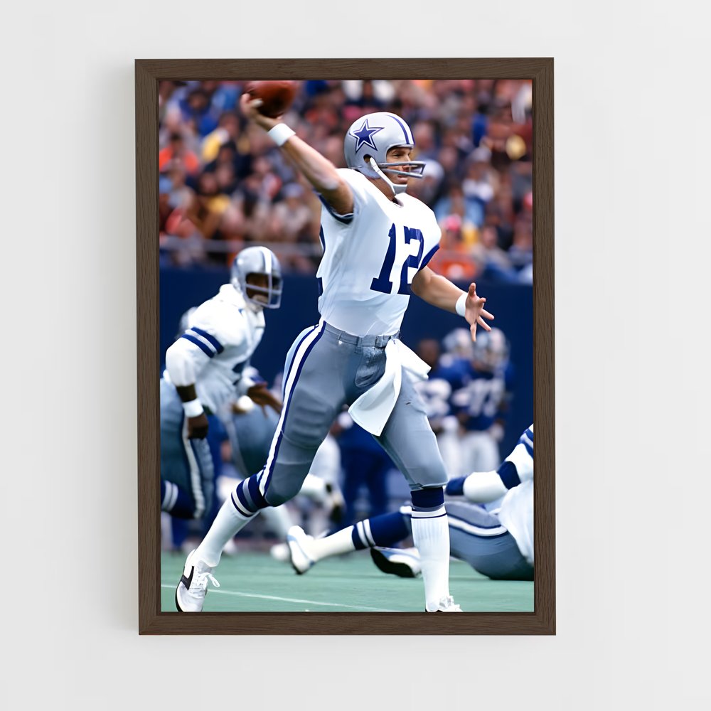 ap-roger staubach-3 cadre Bois foncé