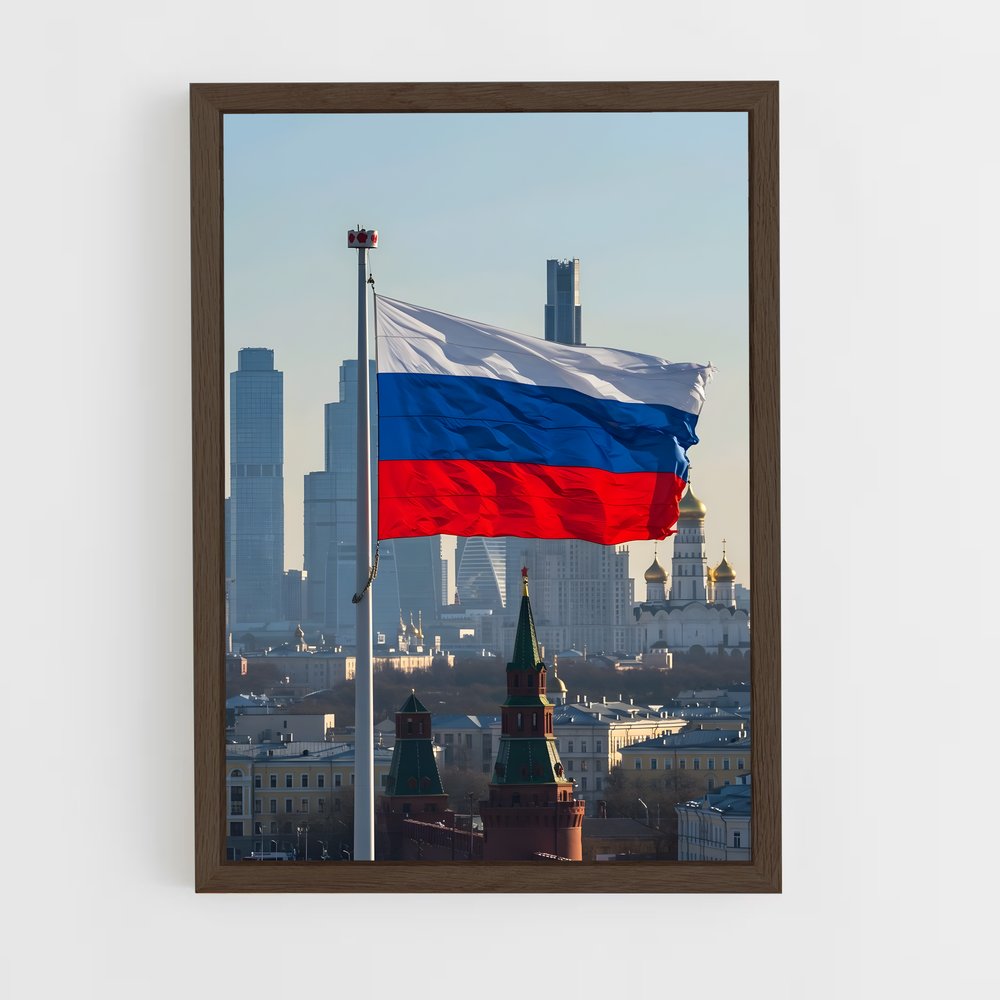 ap-russia flag-1 cadre Bois foncé