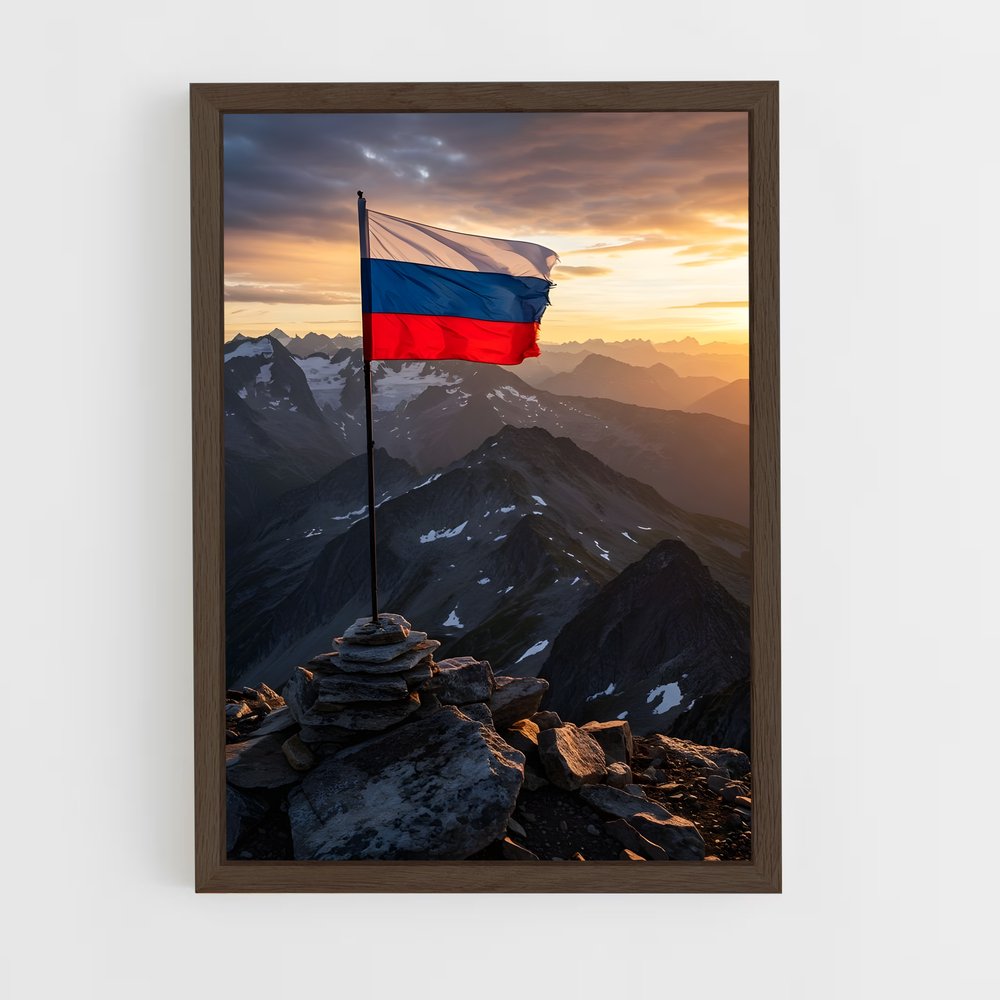 ap-russia flag-7 cadre Bois foncé