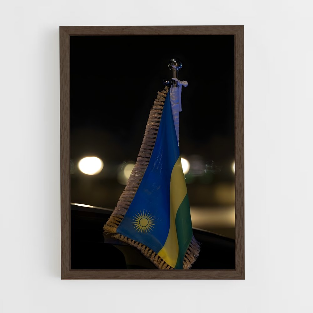 ap-rwanda flag-3 cadre Bois foncé