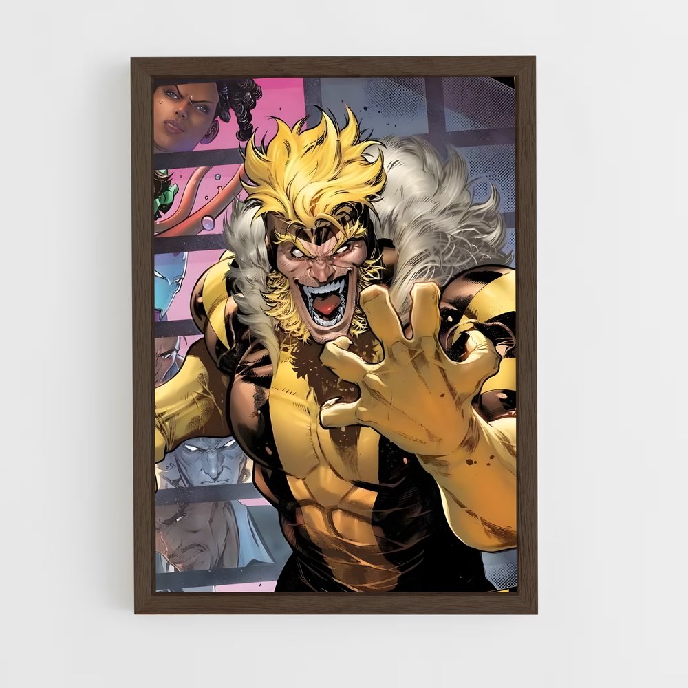 ap-sabretooth x-men-1 cadre Bois foncé