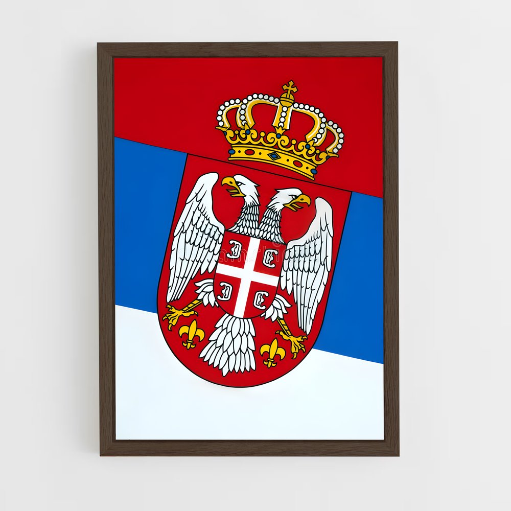 ap-serbia flag-1 cadre Bois foncé
