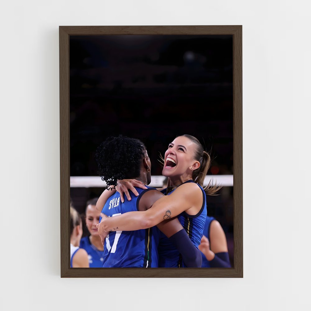 ap-serie a1 italy volleyball-3 cadre Bois foncé