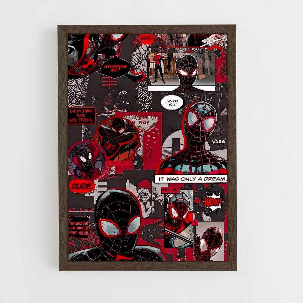 ap-spider man miles morales-8 cadre Bois foncé