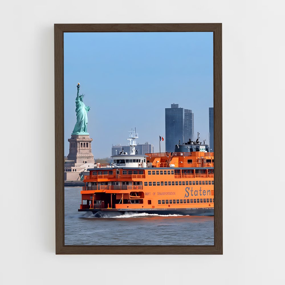ap-staten island ferry-1 cadre Bois foncé