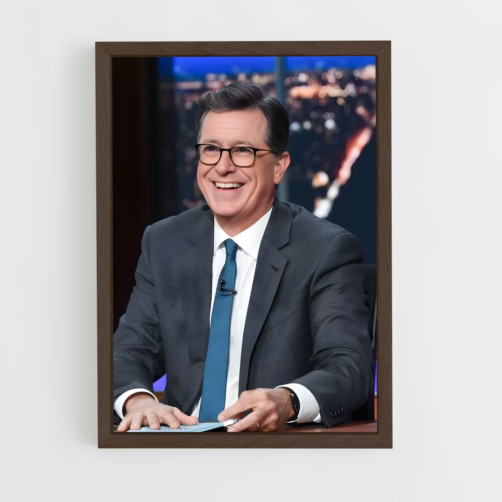 ap-stephen colbert-5 cadre Bois foncé