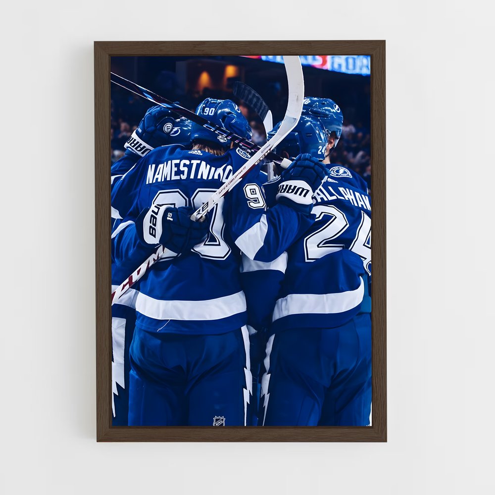 ap-tampa bay lightning-4 cadre Bois foncé