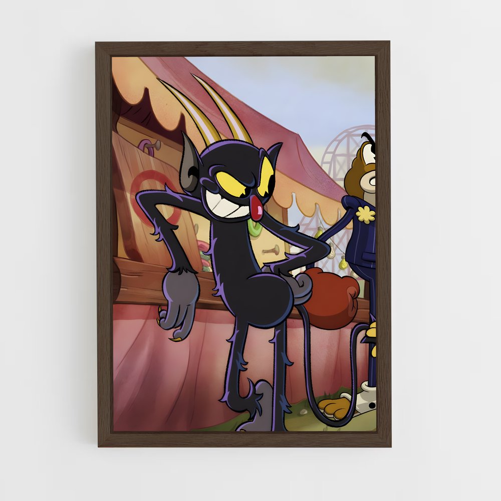 ap-the devil cuphead-3 cadre Bois foncé