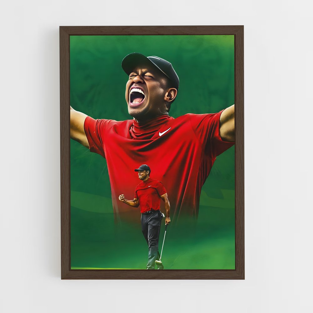 ap-tiger woods-2 cadre Bois foncé