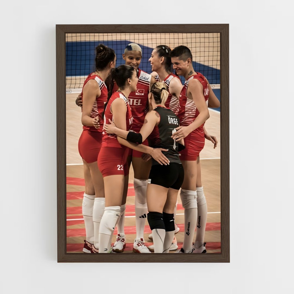 ap-turkey national volleyball team-3 cadre Bois foncé