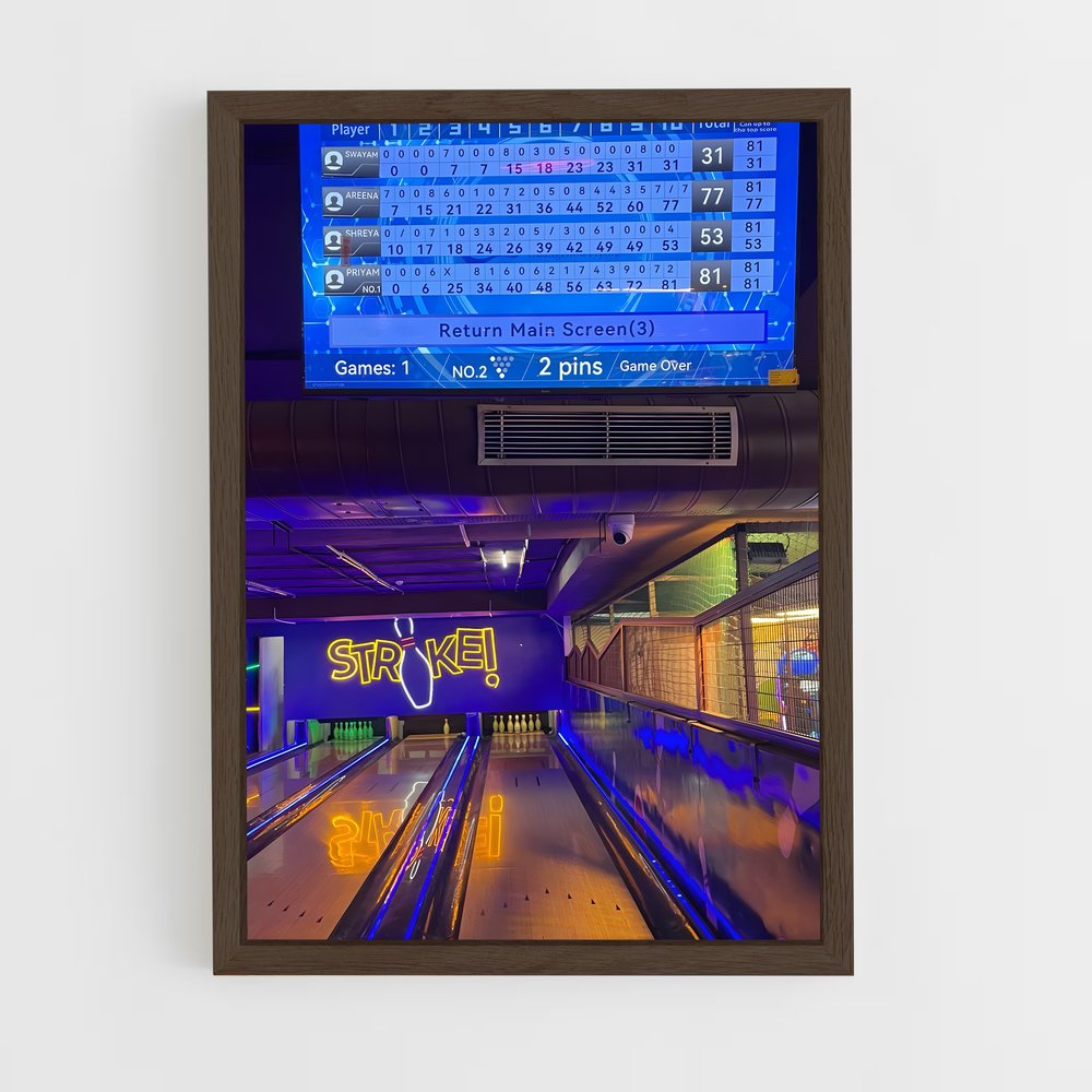ap-us open bowling-2 cadre Bois foncé
