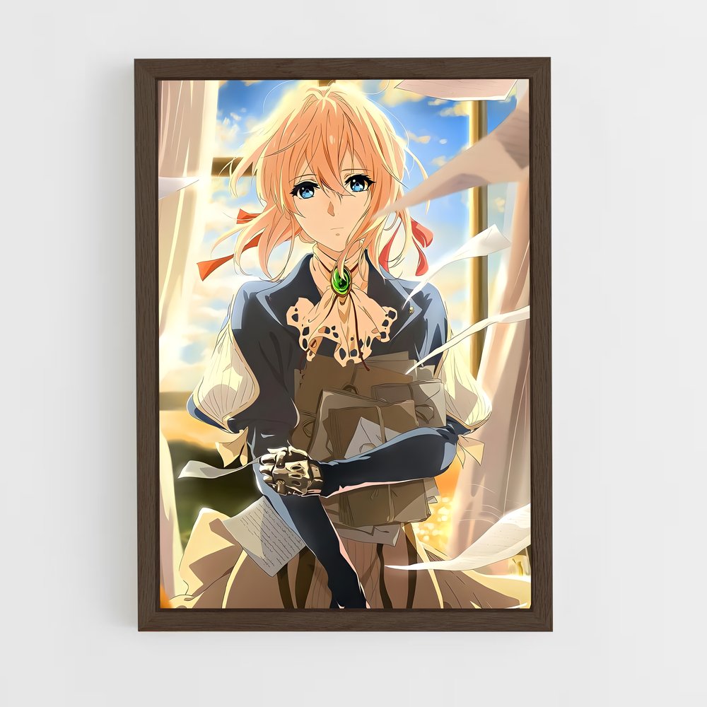 ap-violet evergarden*-7 cadre Bois foncé