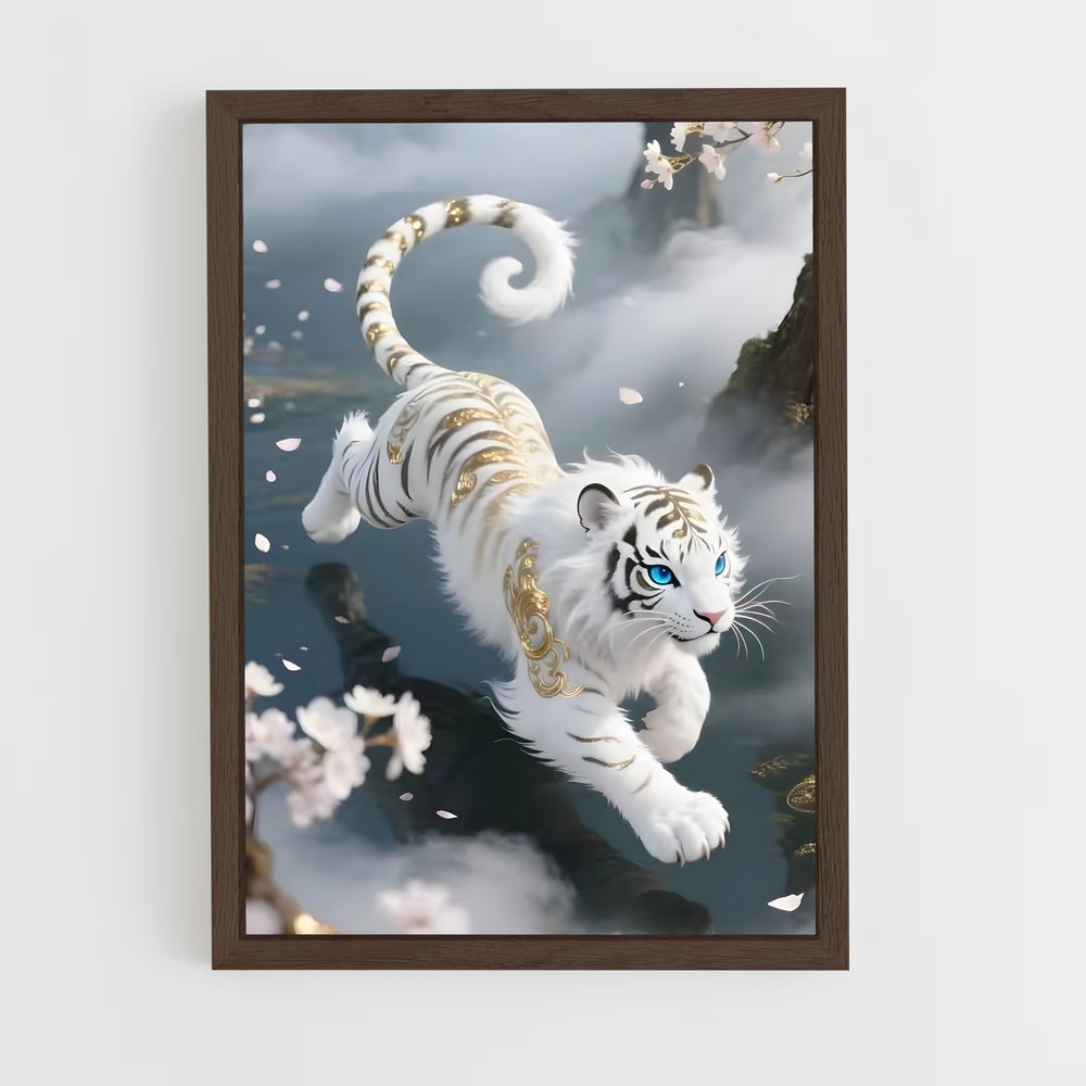 ap-white tiger-3 cadre Bois foncé