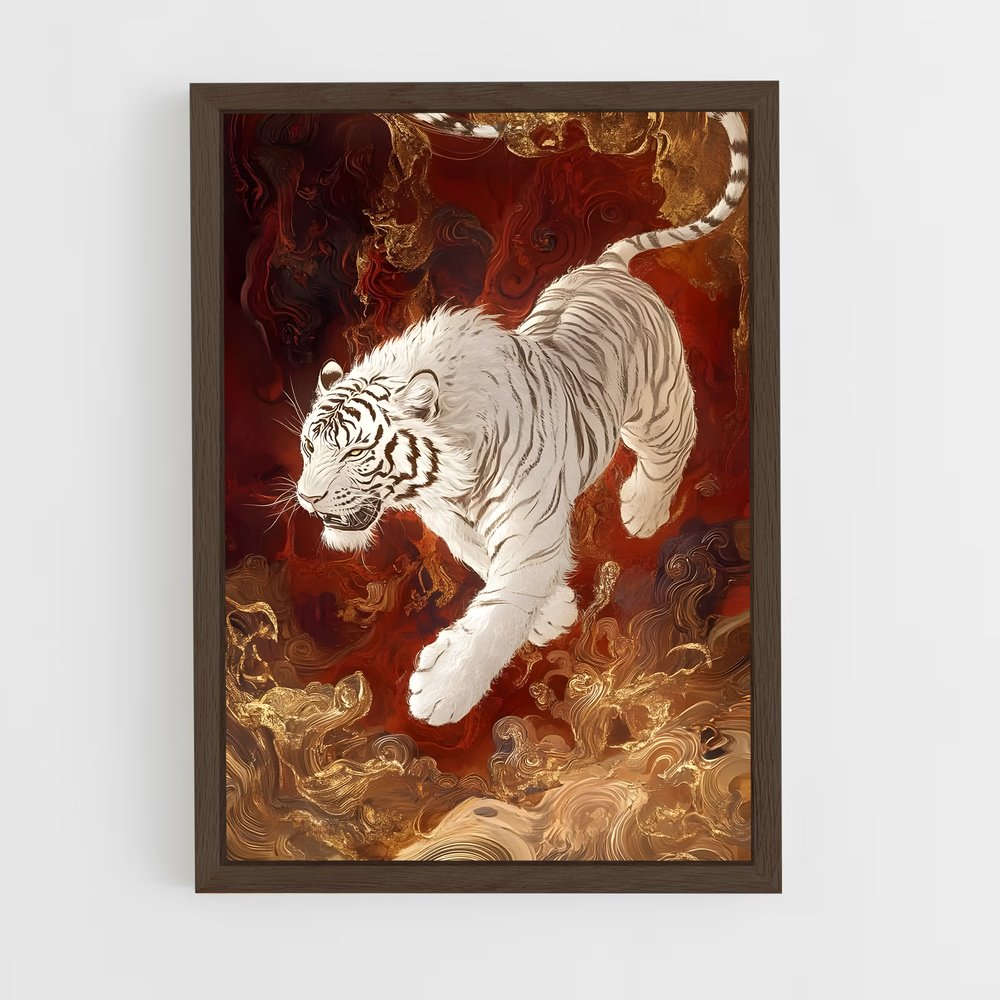 ap-white tiger-6 cadre Bois foncé