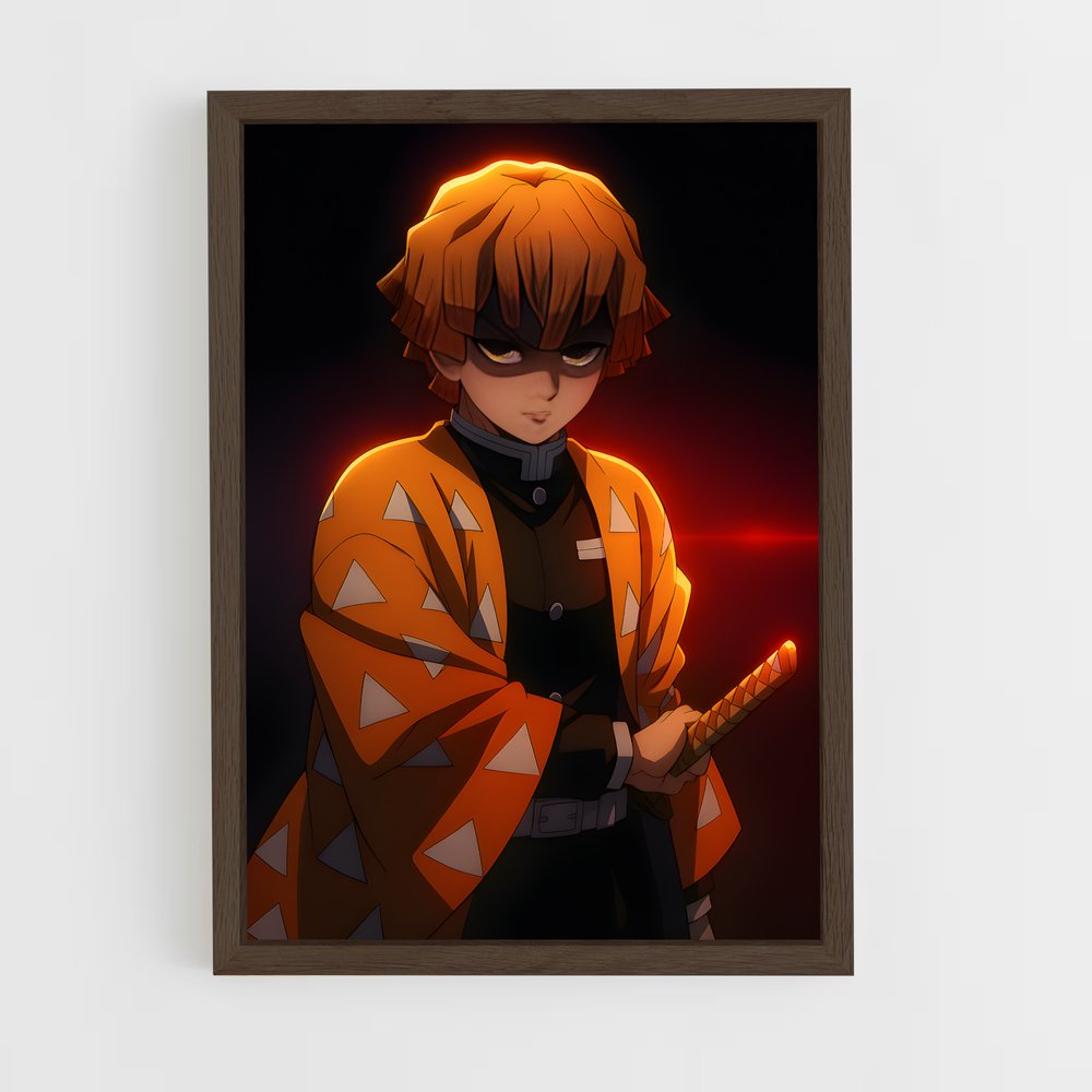 ap-zenitsu agatsuma-4 cadre Bois foncé