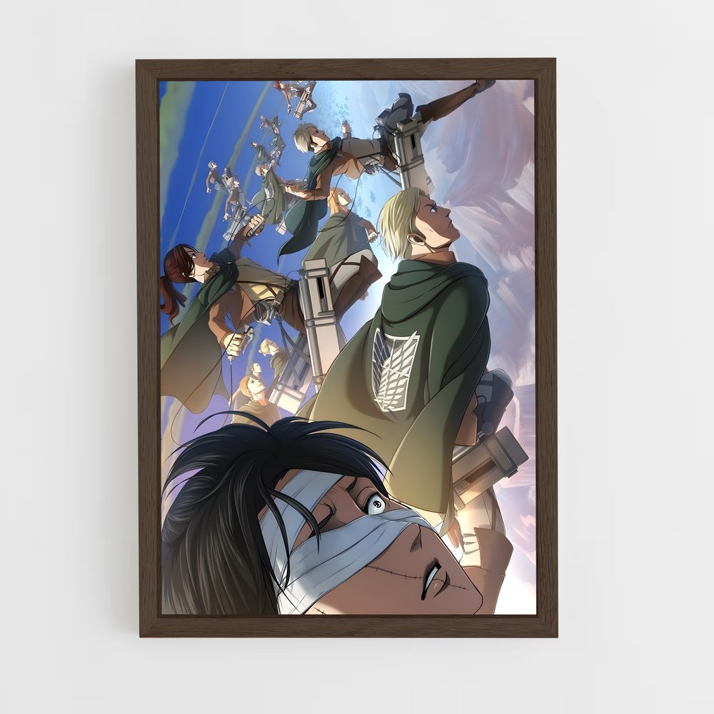 attack-on-titans-3 cadre Bois foncé