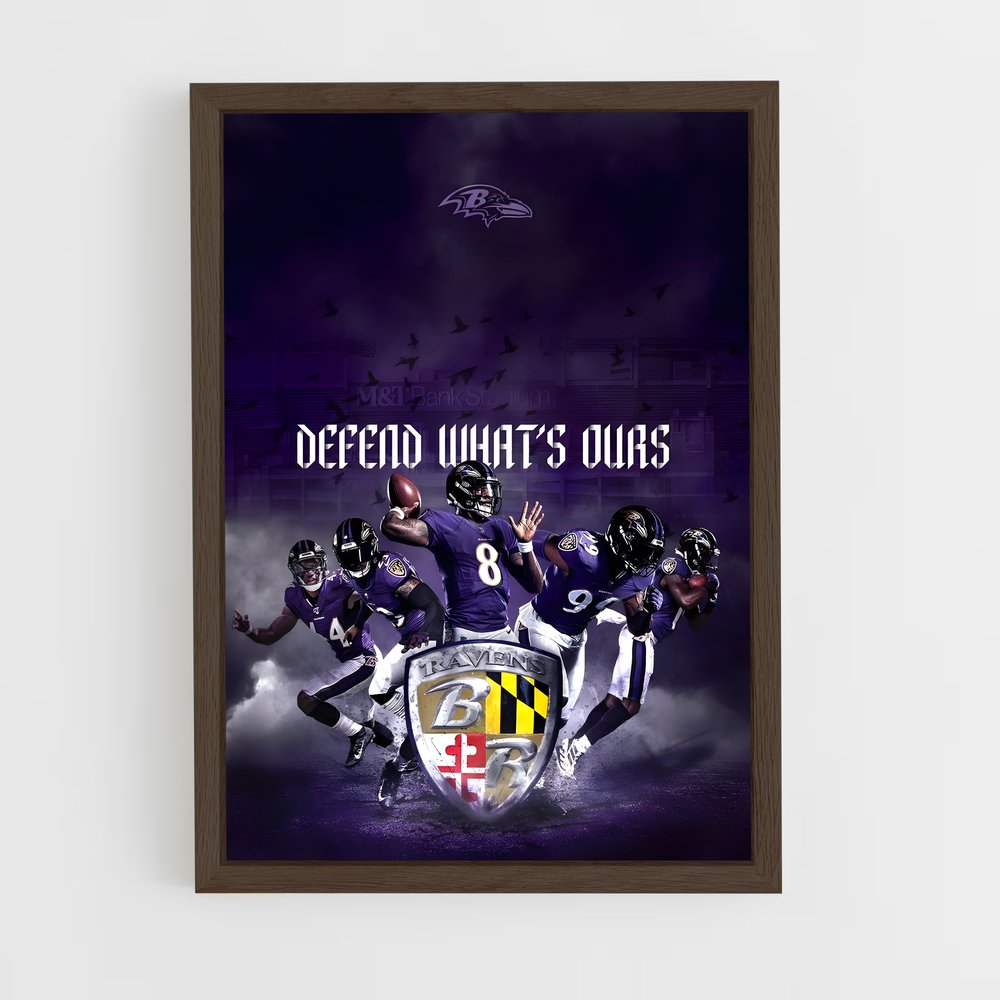 baltimore-ravens-5 cadre Bois foncé