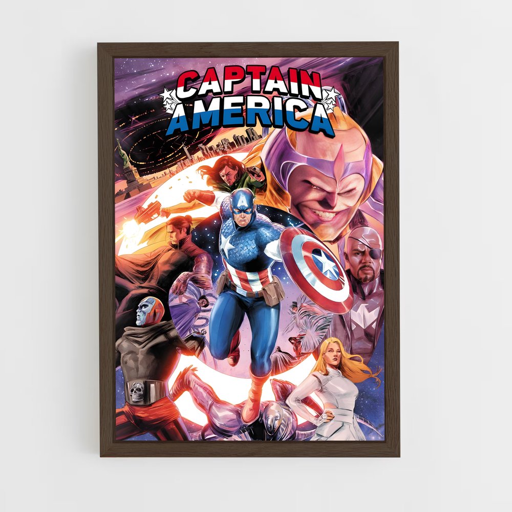 captain-america-1 cadre Bois foncé