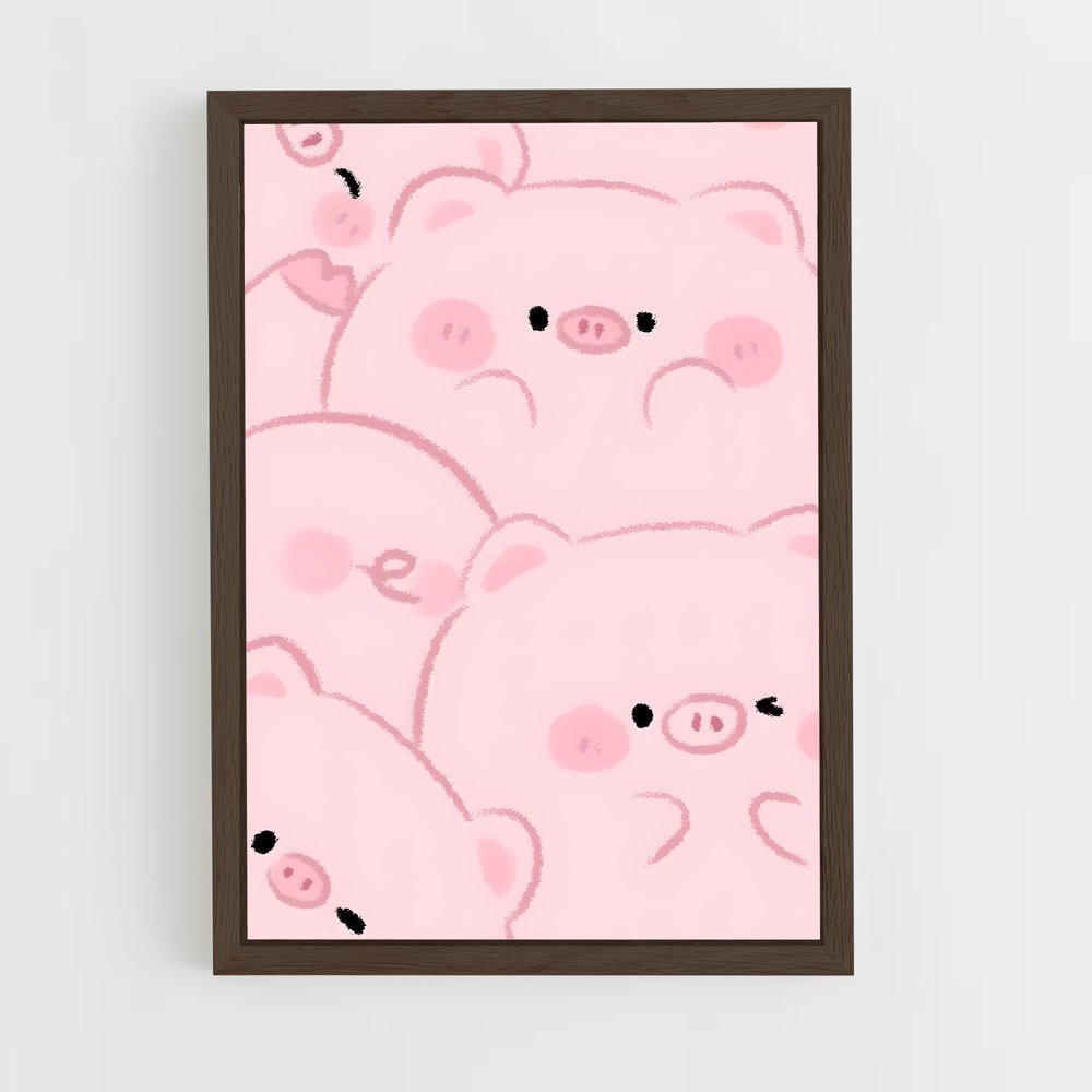 cute-animals-19 cadre Bois foncé