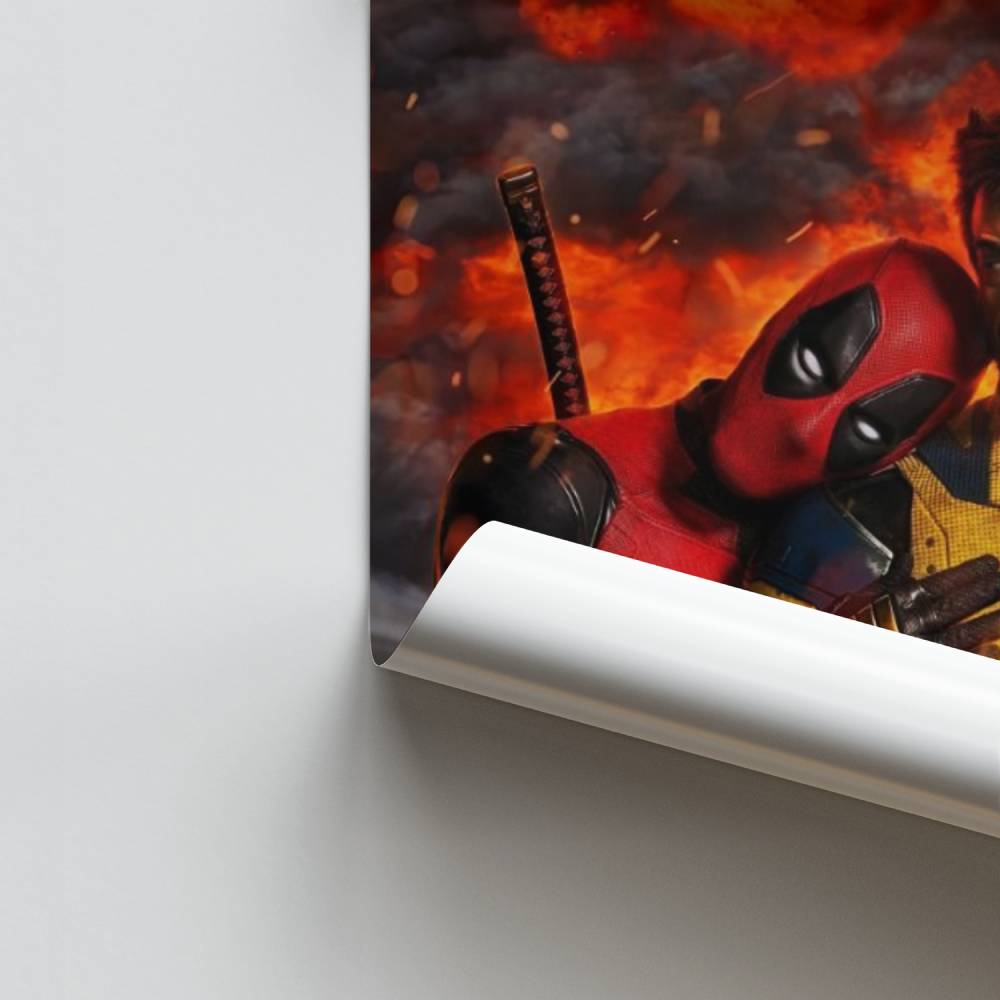 Póster Deadpool Wolverine Explosión