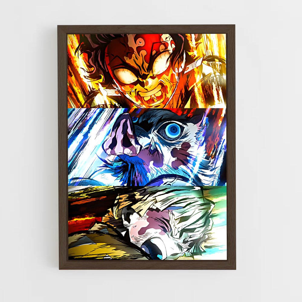 demon-slayer-3 cadre Bois foncé