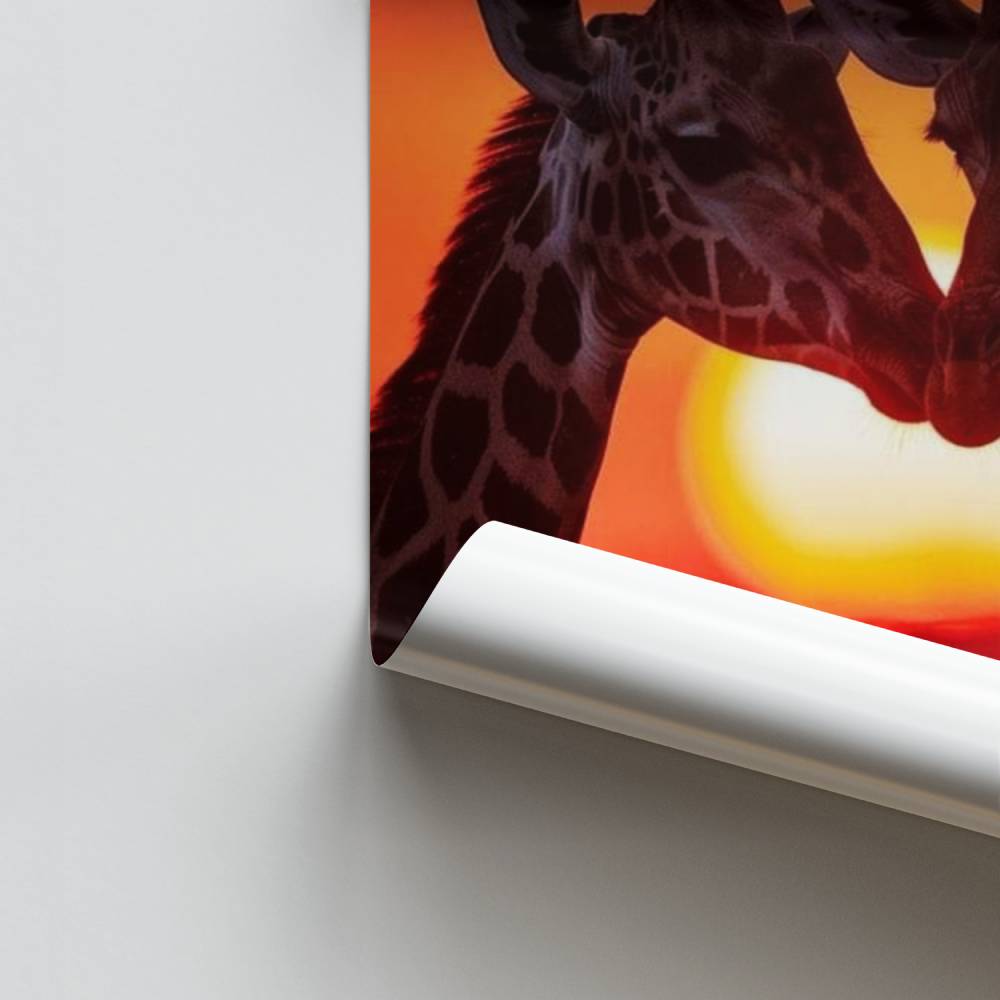 Póster Abrazo al atardecer