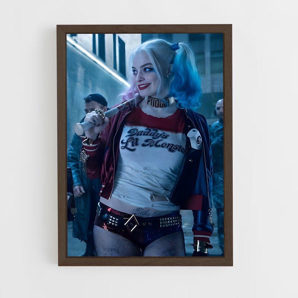 harley-queen-7 cadre Bois foncé