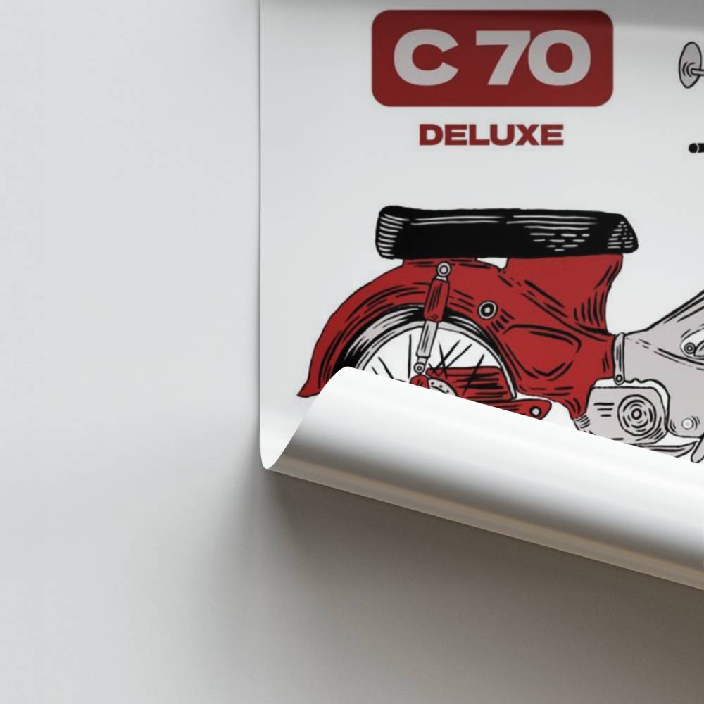 Honda C70 retro Póster