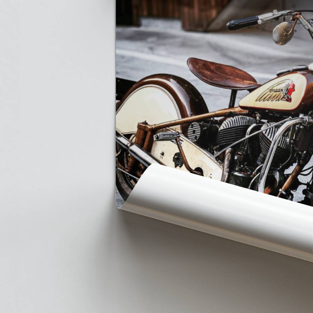 Motocicleta india vintage Póster