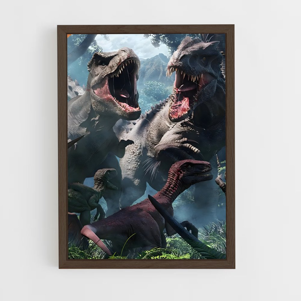 jurassic-park-17 cadre Bois foncé