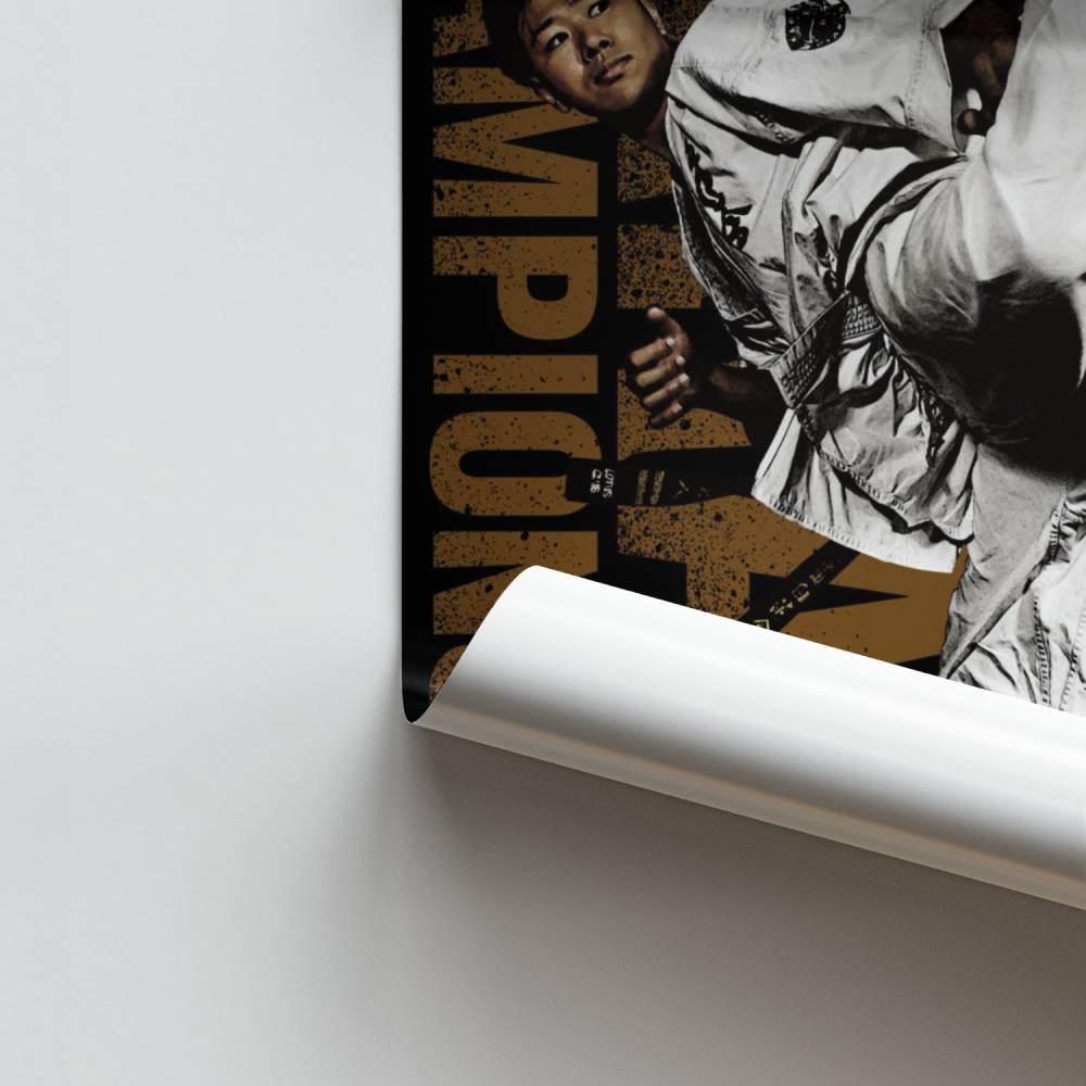 Maestro y estudiante de Karate Póster