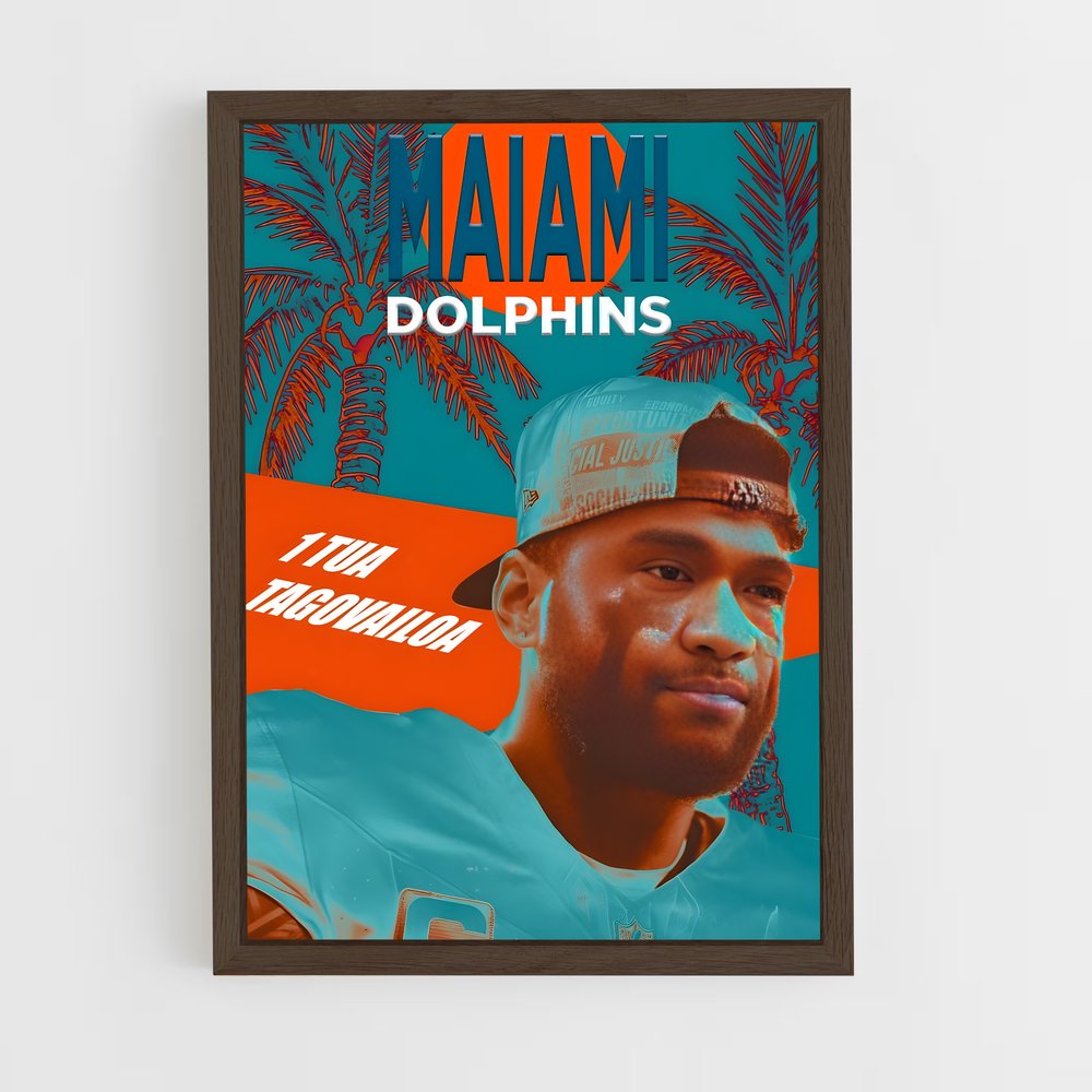 miami-dolphins-3 cadre Bois foncé