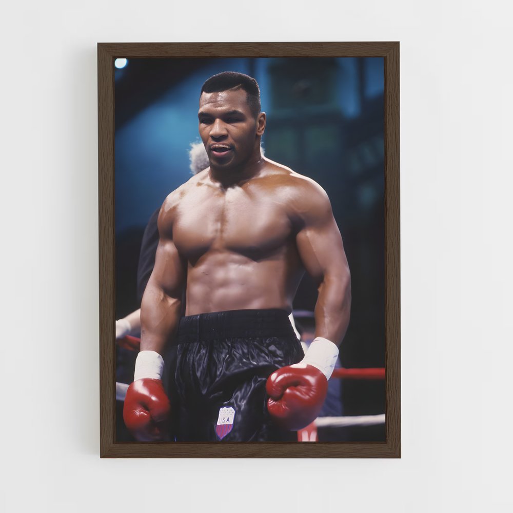 mike-tyson-4 cadre Bois foncé
